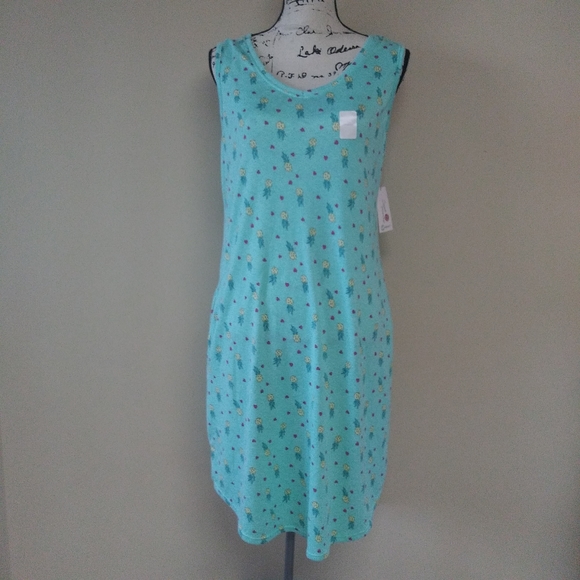 Women's Pineapples Print Sleep Wear Chemise w/ pockets - Picture 1 of 6
